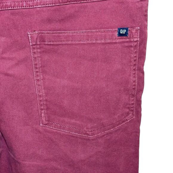 Gap Men's Straight Leg Flex Pants Burgundy (Size: 32 x 32) - Picture 4 of 7
